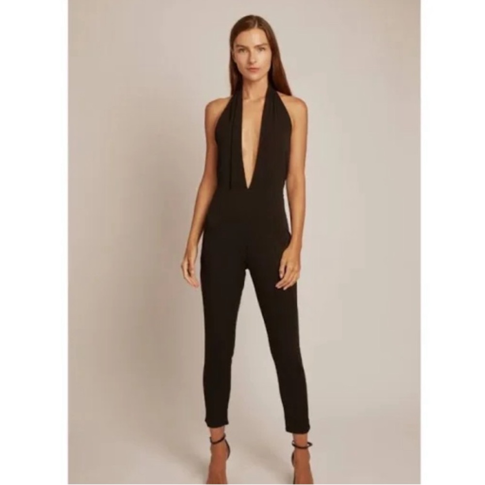 Nasty Gal V Neck Black Jumpsuit